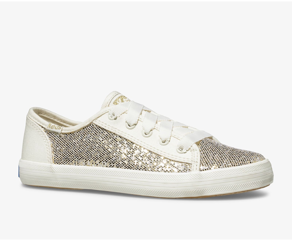 Zapatillas Keds Niños Blancas - Kickstart Metallic Sparkle - 207-QDOLKU